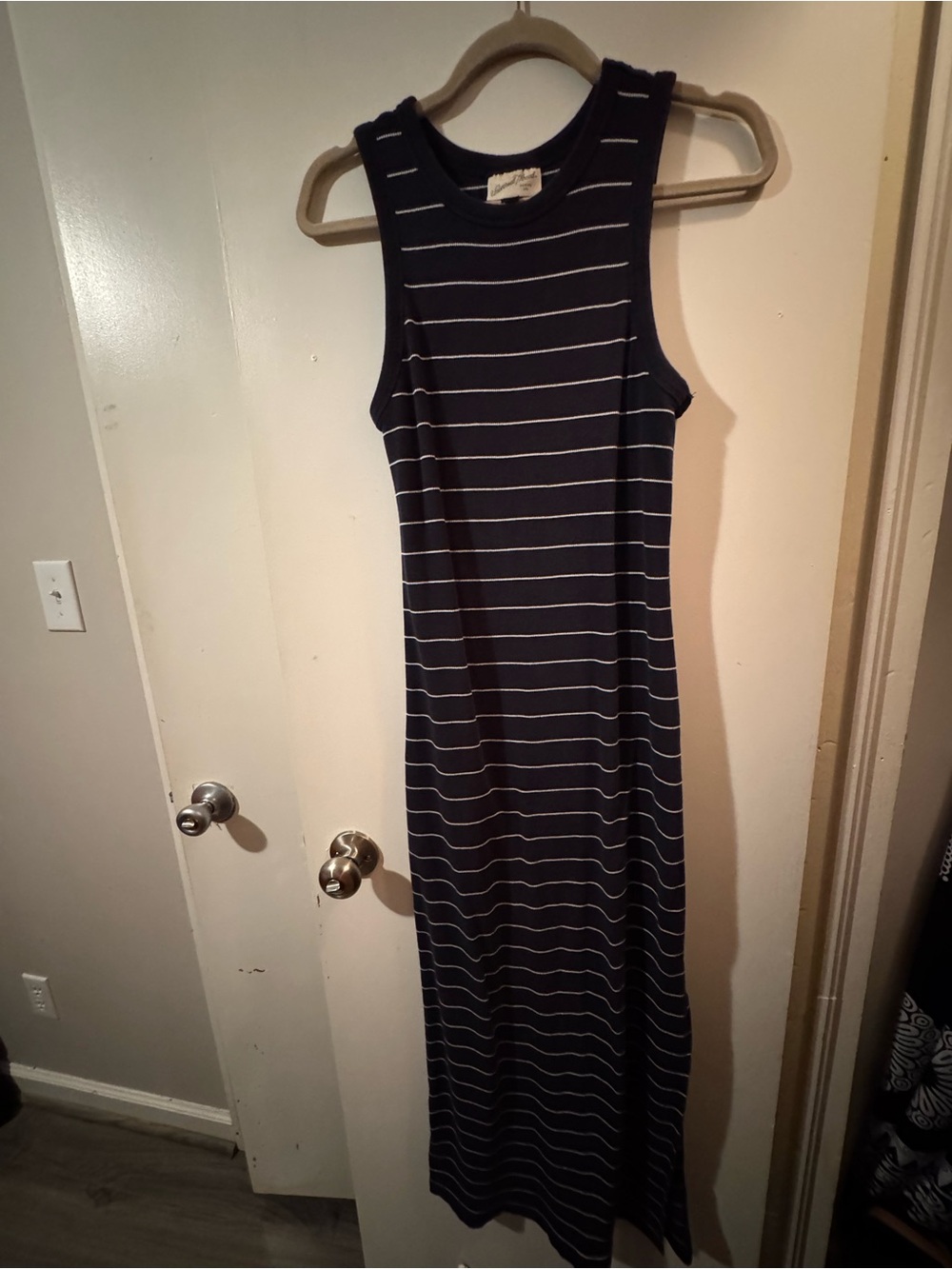 Universal Thread Navy and White Striped Sleeveless Maxi Dress